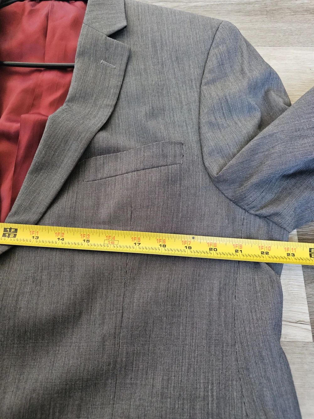 IZOD Macy's Men's Grey 2-Button Blazer Suit Jacket Size 44S